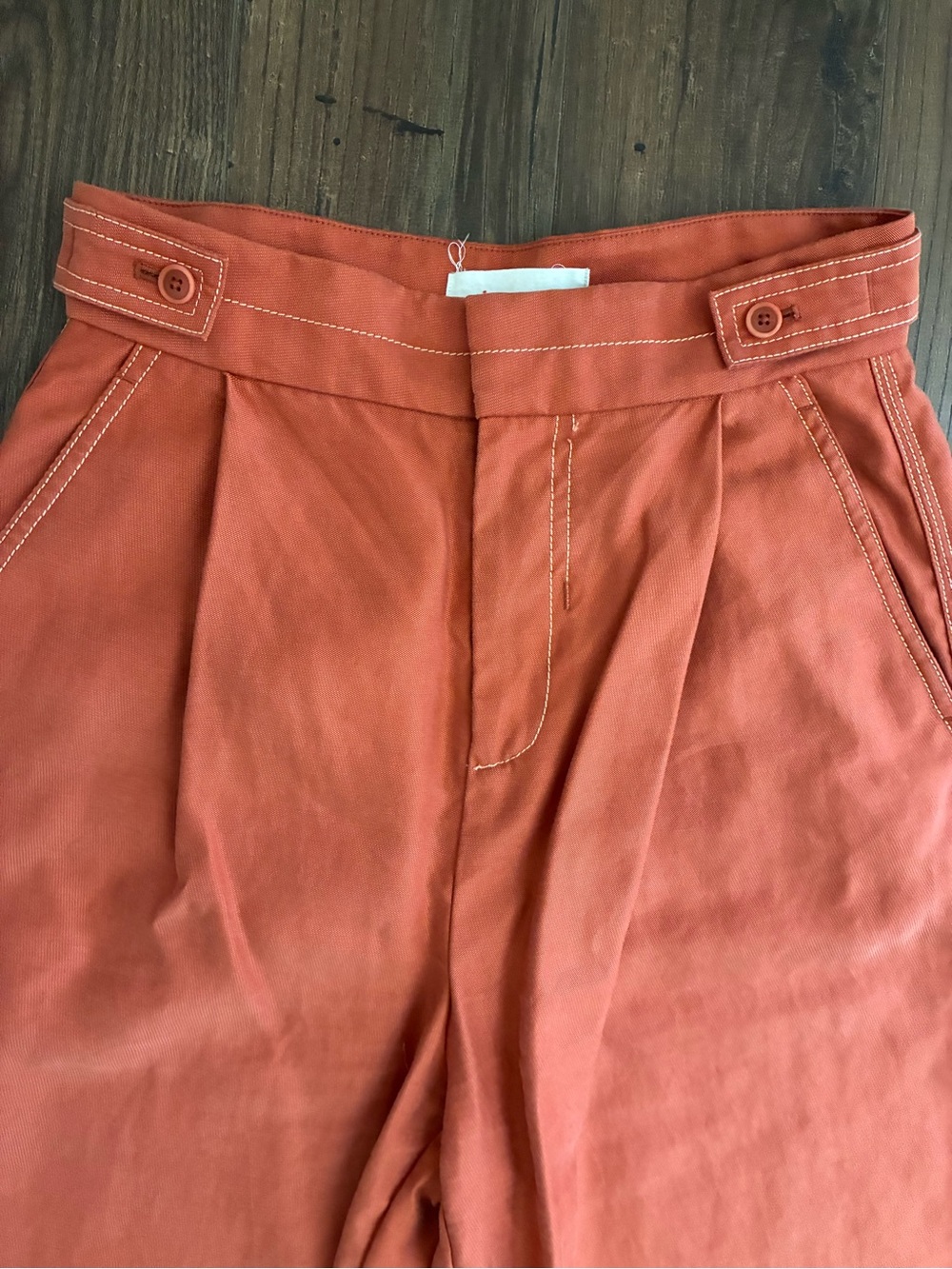 Anthropologie Conclave Trousers Wide-Leg Pants in Burnt Orange - Picture 3 of 12